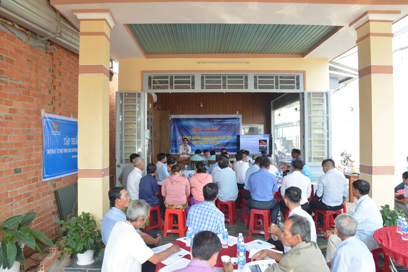 Trung tâm khuyến nông Tây Ninh hội thảo chuyên đề  kỹ thuật trồng thâm canh cây mãng cầu theo hướng hữu cơ