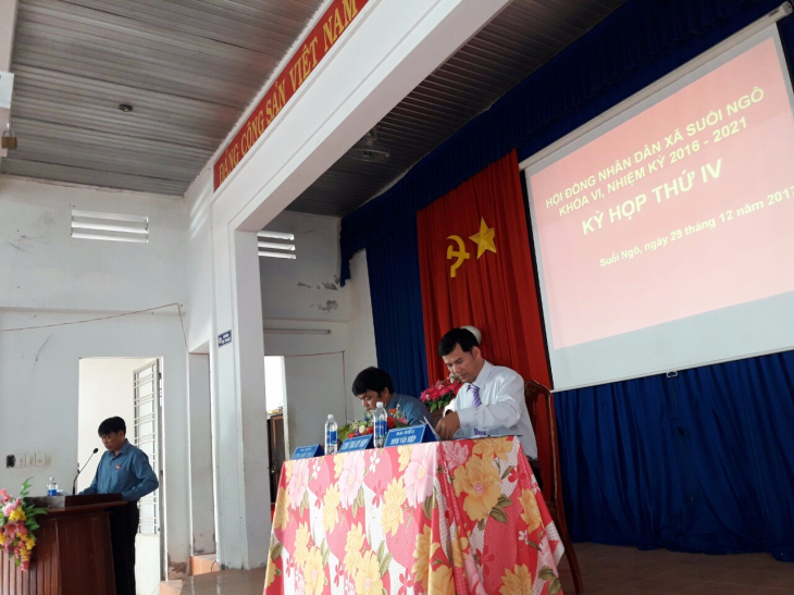 Hội đồng nhân dân xã Suối Ngô  tổ chức kỳ họp thứ 4,  khóa VI, nhiệm kỳ 2016 – 2021