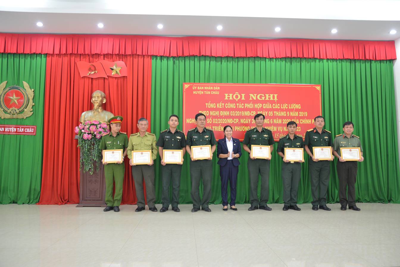 Tân Châu tổng kết công tác phối hợp giữa các lực lượng theo  Nghị định số 03/2019/NĐ-CP và Nghị định số 02/2020/NĐ-CP  của Chính phủ trong năm 2022