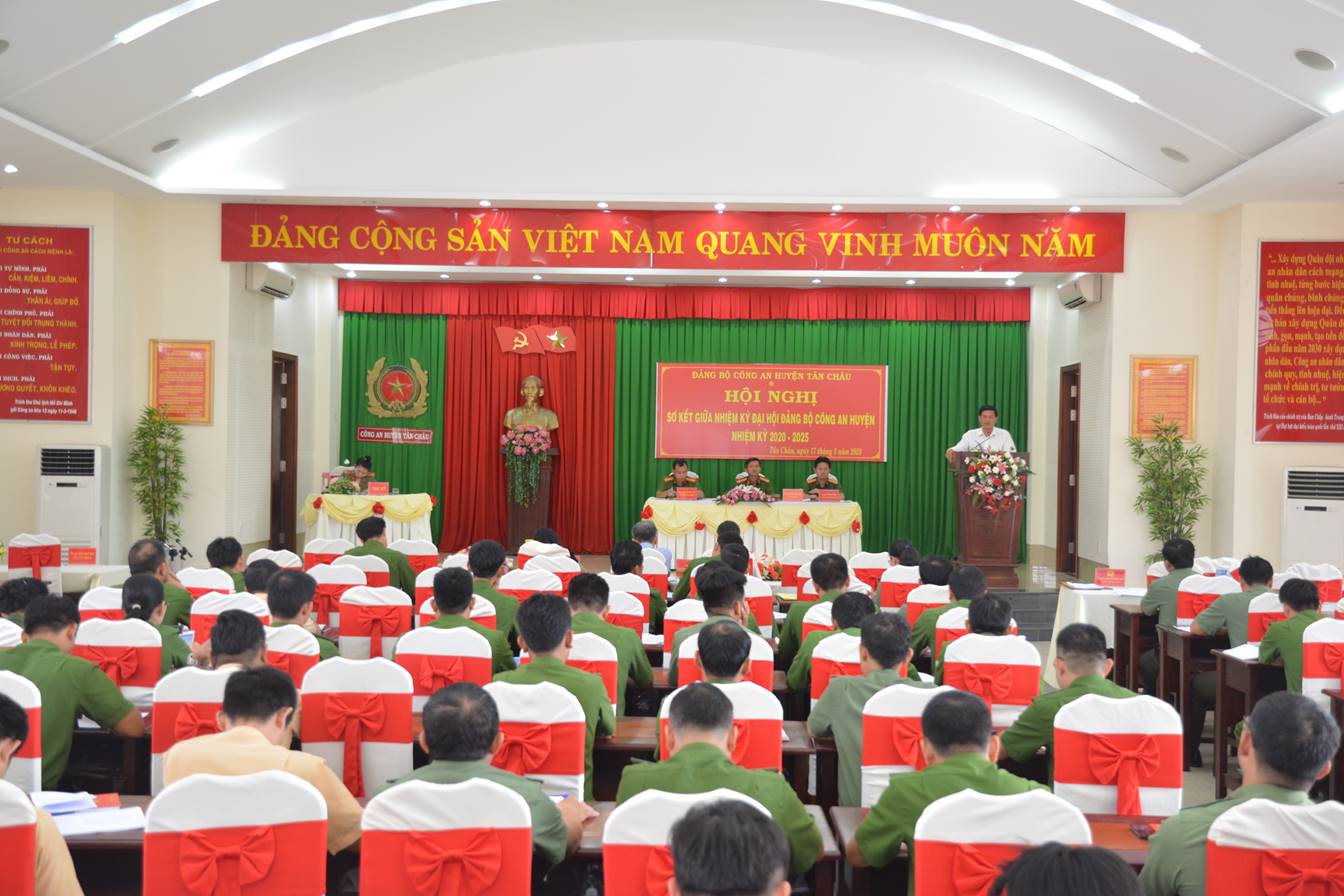 Đảng bộ Công an huyện Tân Châu sơ kết giữa nhiệm kỳ thực hiện nghị quyết đại hội Đảng bộ nhiệm kỳ 2020-2025